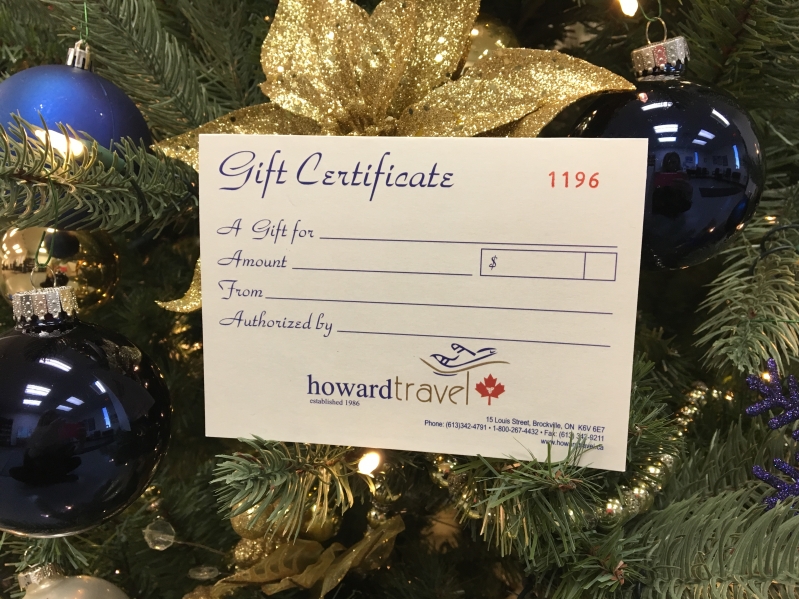 Howard Travel Gift Certificates